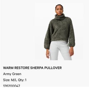 Lululemon fuzzy pullover M/L